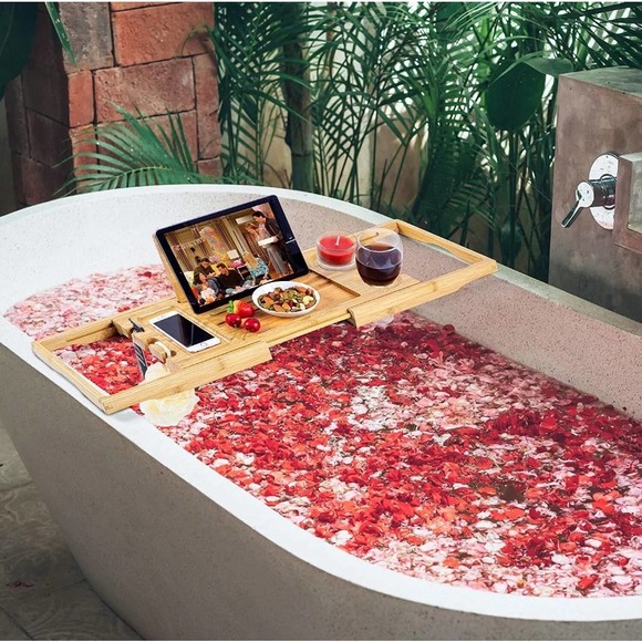Utoplike Bath Utoplike Bamboo Bathtub Caddy Tray Bath Tray Tub
